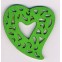 Drveni privezak srce zeleno