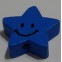 Drvena perla zvezda+smajli 20 mm plava