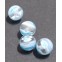Kugla 8 mm providno  plava sa cvetovima pakovanje-Lampwork perlr
